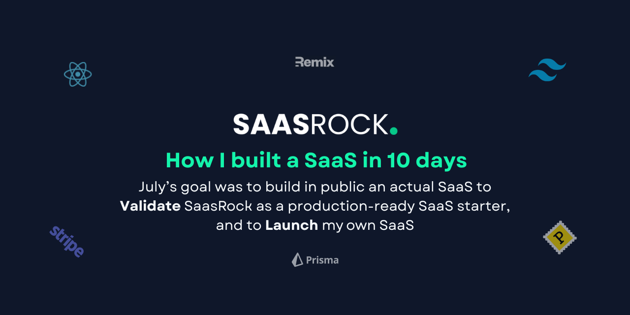 How I built a SaaS in 10 days using SaasRock