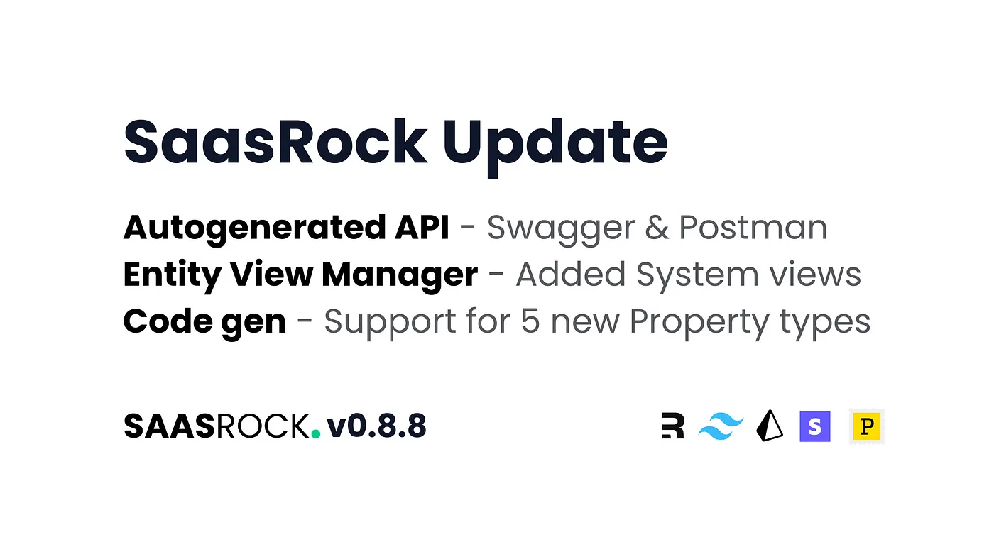 SaasRock Update - Autogenerated API docs, Code generator, View Manager, Row Hooks, and more