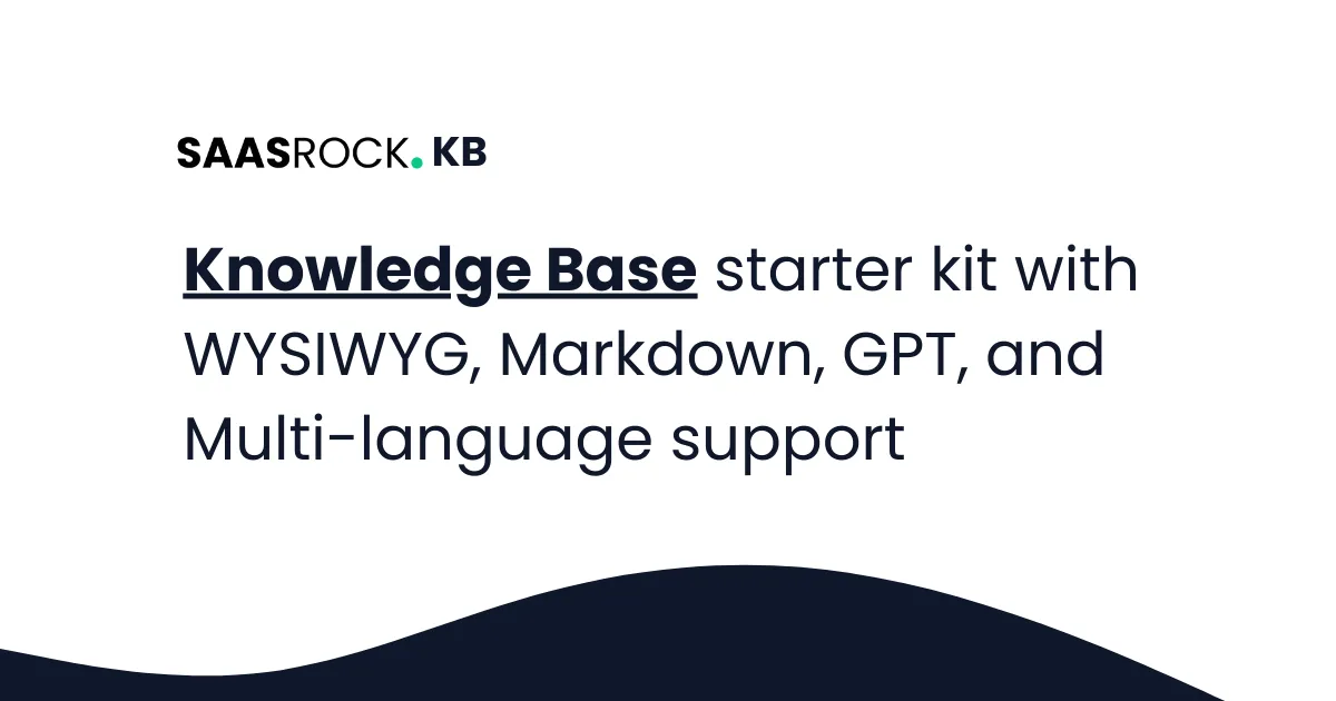 SaasRock KB - Open source Knowledge Base builder